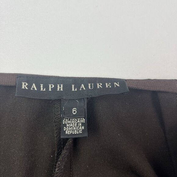 Ralph Lauren Black Label Wool Straight Leg Pants 6 Chocolate Brown Quiet Luxury - Picture 6 of 15